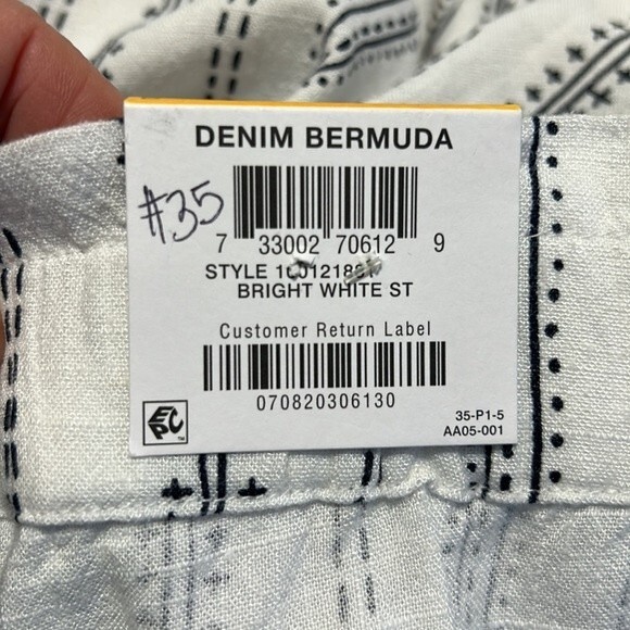 STYLE & CO Size Small Denim Bermuda High Rise Paperbag Waist Pull On Shorts NWT - Picture 8 of 12